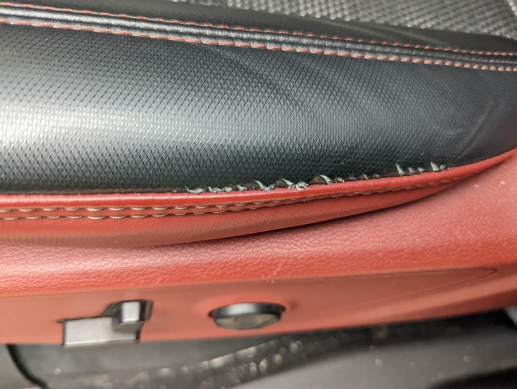 Change in pace for my L322 repairs: leather recolour, tear fix, and seat trim  replacement : r/projectcar