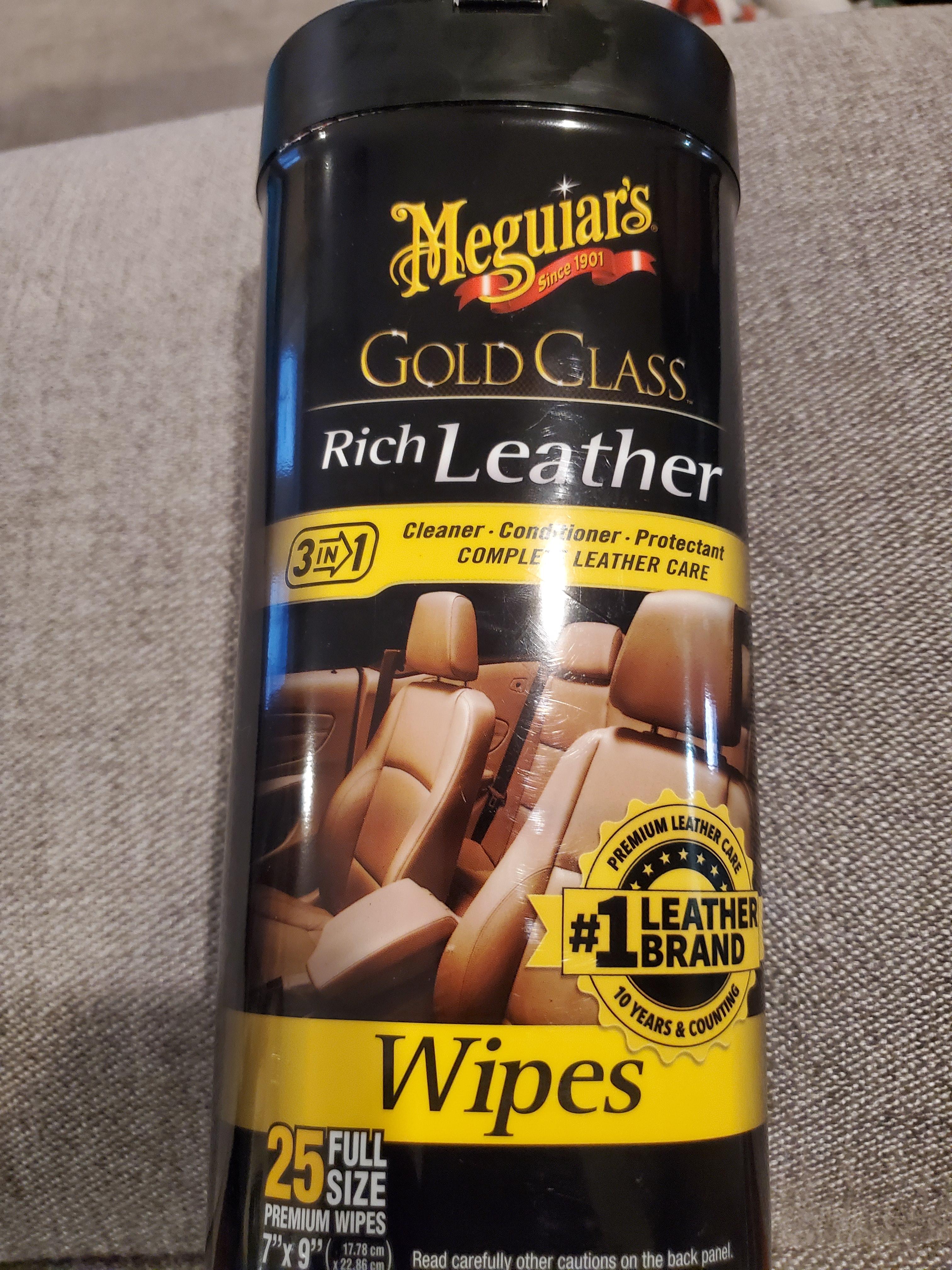 Meguiar's Gold Class Rich Leather Wipes - 25 premium wipes