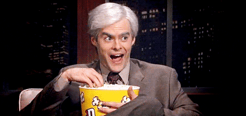 New trending GIF tagged snl bill hader popcorn… | Trending Gifs